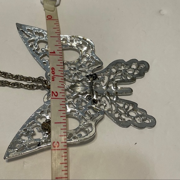 Filigree Butterfly Hinged Statement Necklace - Picture 3 of 10